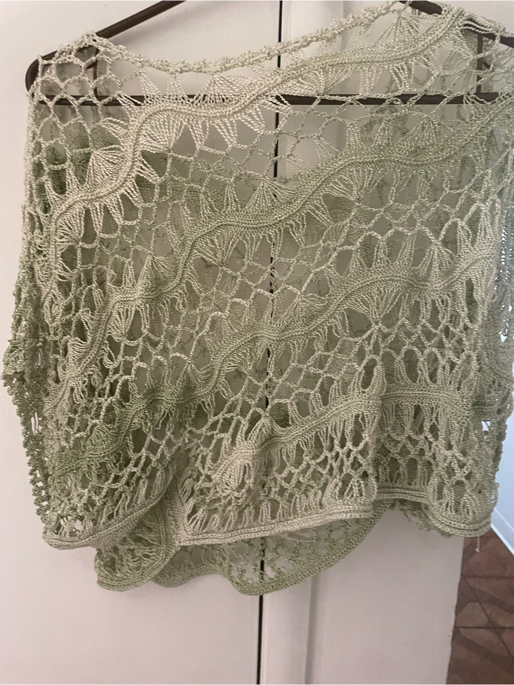 Light Green Crochet Knit Women's Sweater